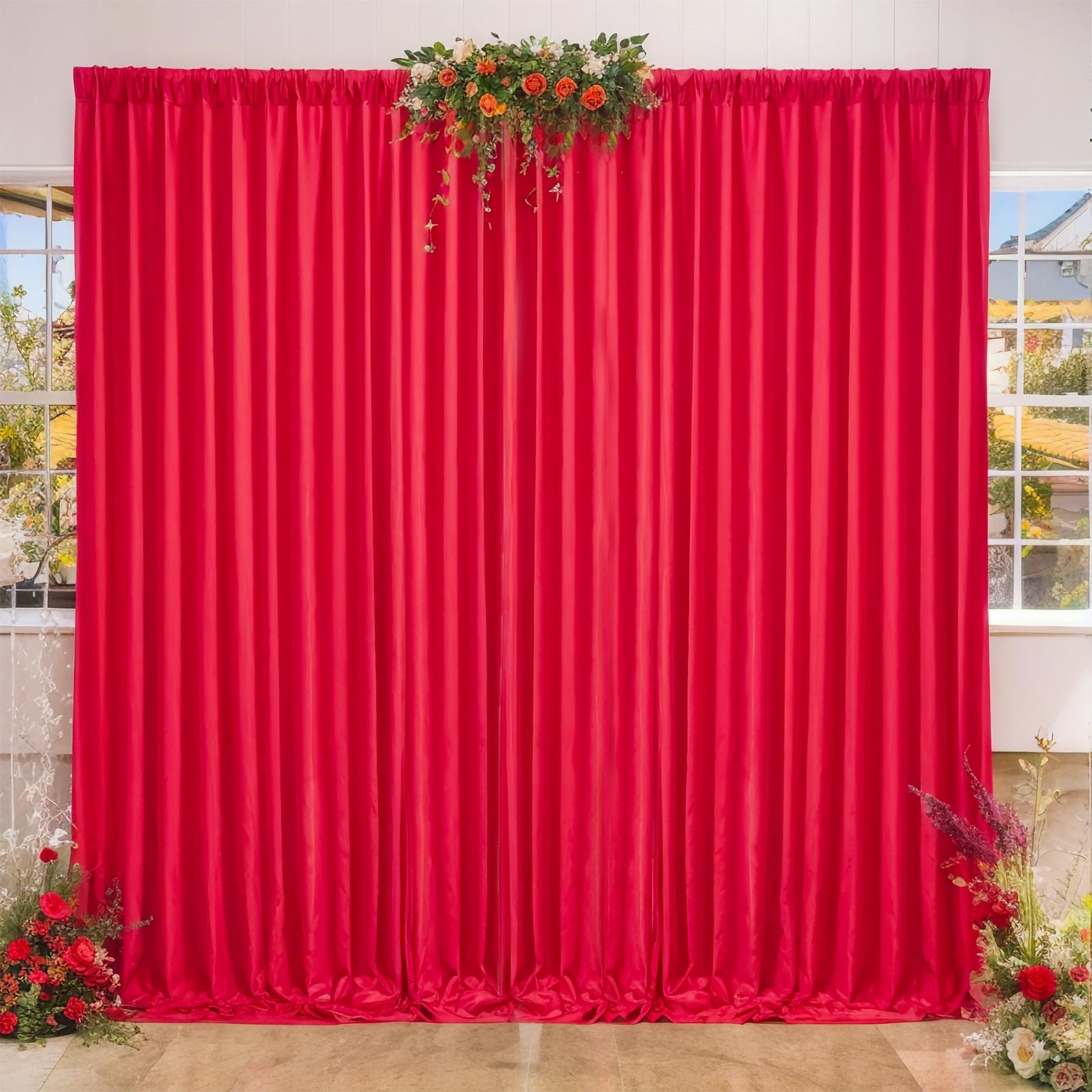 Amazon.com : 8 x 10ft Red Backdrop Curtains for Wedding